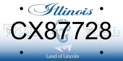CX87728 Illinois License Plate