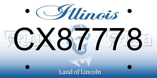 CX87778 Illinois License Plate