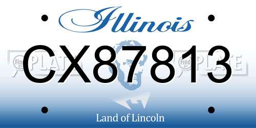 CX87813 Illinois License Plate