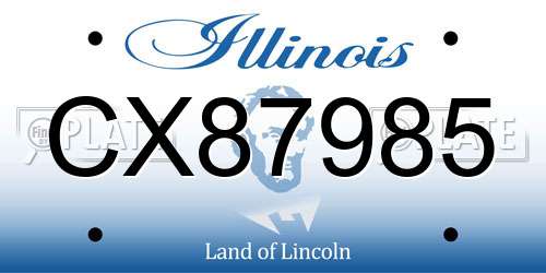 CX87985 Illinois License Plate