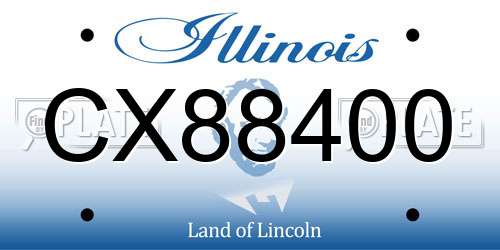 CX88400 Illinois License Plate