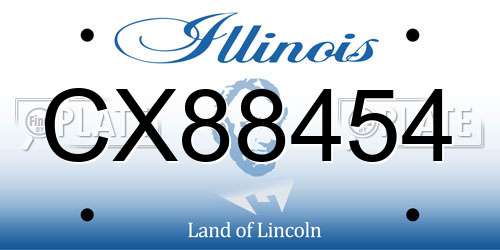 CX88454 Illinois License Plate