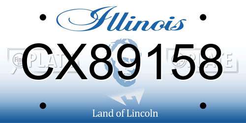CX89158 Illinois License Plate