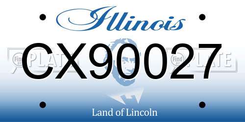 CX90027 Illinois License Plate