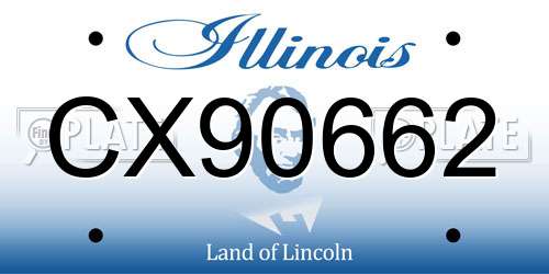 CX90662 Illinois License Plate