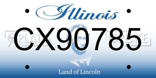 CX90785 Illinois License Plate