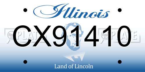 CX91410 Illinois License Plate