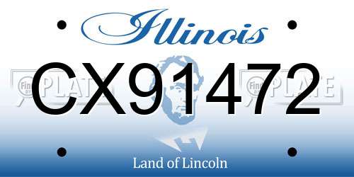 CX91472 Illinois License Plate