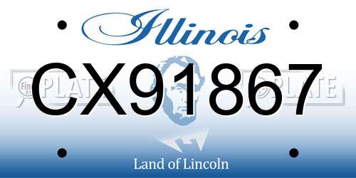 CX91867 Illinois License Plate