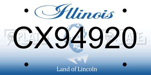 CX94920 Illinois License Plate