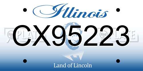 CX95223 Illinois License Plate