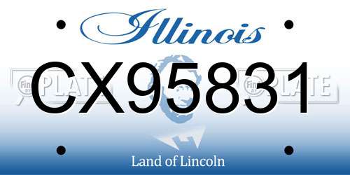 CX95831 Illinois License Plate