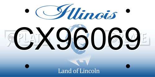 CX96069 Illinois License Plate
