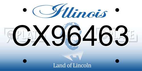 CX96463 Illinois License Plate