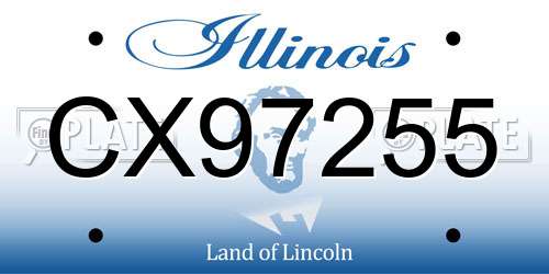 CX97255 Illinois License Plate