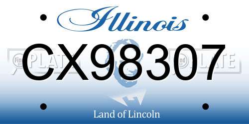 CX98307 Illinois License Plate