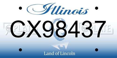 CX98437 Illinois License Plate