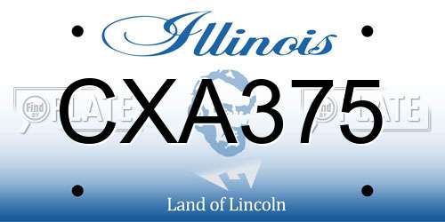 CXA375 Illinois License Plate