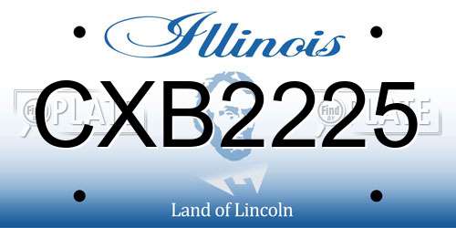 CXB2225 Illinois License Plate