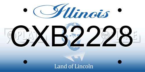CXB2228 Illinois License Plate
