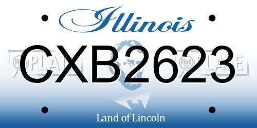 CXB2623 Illinois License Plate