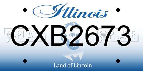 CXB2673 Illinois License Plate
