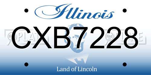 CXB7228 Illinois License Plate