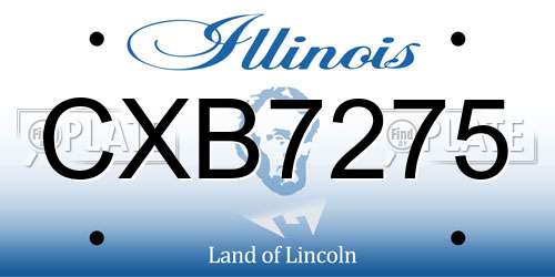 CXB7275 Illinois License Plate