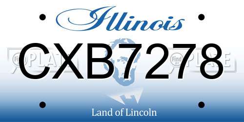 CXB7278 Illinois License Plate