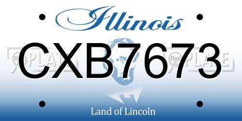 CXB7673 Illinois License Plate