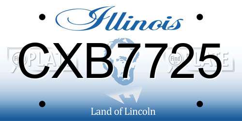 CXB7725 Illinois License Plate