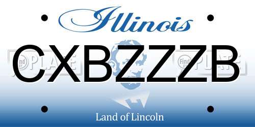 CXBZZZB Illinois License Plate