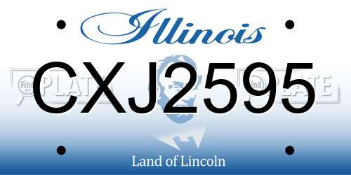 CXJ2595 Illinois License Plate