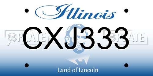 CXJ333 Illinois License Plate