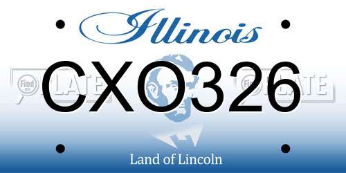 CXO326 Illinois License Plate