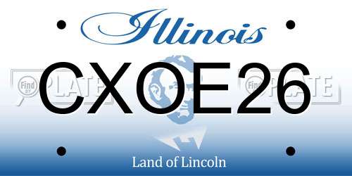 CXOE26 Illinois License Plate