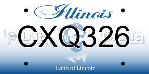 CXQ326 Illinois License Plate
