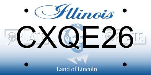 CXQE26 Illinois License Plate