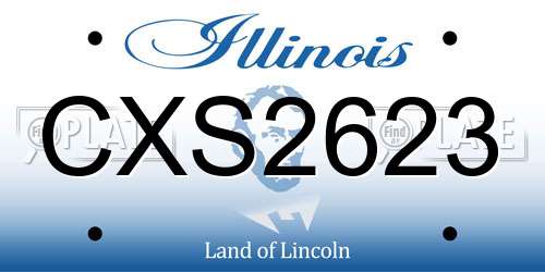 CXS2623 Illinois License Plate