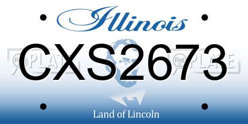 CXS2673 Illinois License Plate