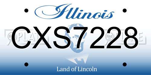 CXS7228 Illinois License Plate