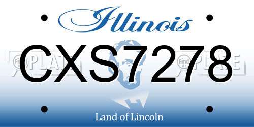 CXS7278 Illinois License Plate