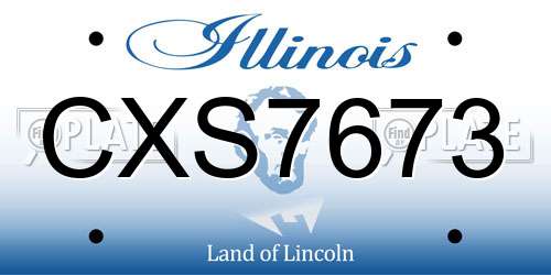 CXS7673 Illinois License Plate