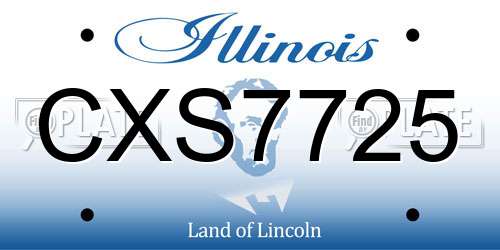 CXS7725 Illinois License Plate