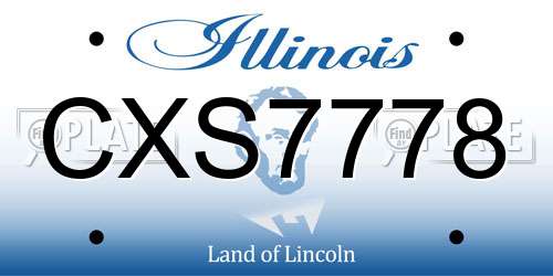 CXS7778 Illinois License Plate
