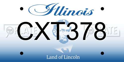 CXT378 Illinois License Plate
