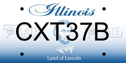 CXT37B Illinois License Plate