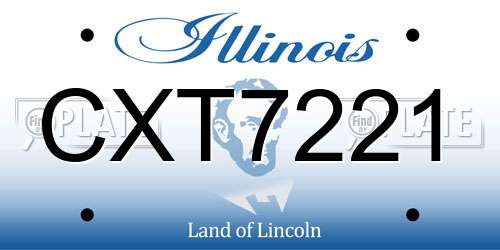 CXT7221 Illinois License Plate