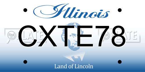 CXTE78 Illinois License Plate