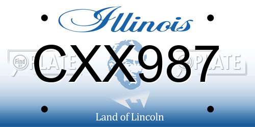 CXX987 Illinois License Plate